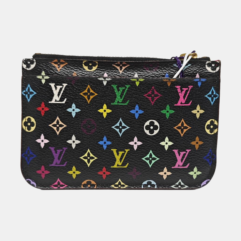 LV × TM Monogram Coated Canvas Coin Purse Black