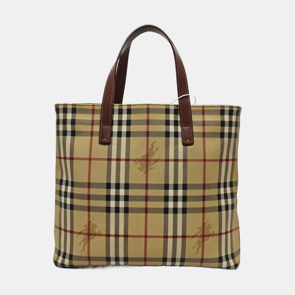 Coated Canvas Tote Bag Beige