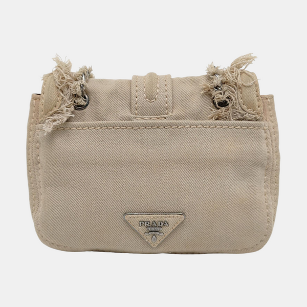 Denim Shoulder Bag Beige