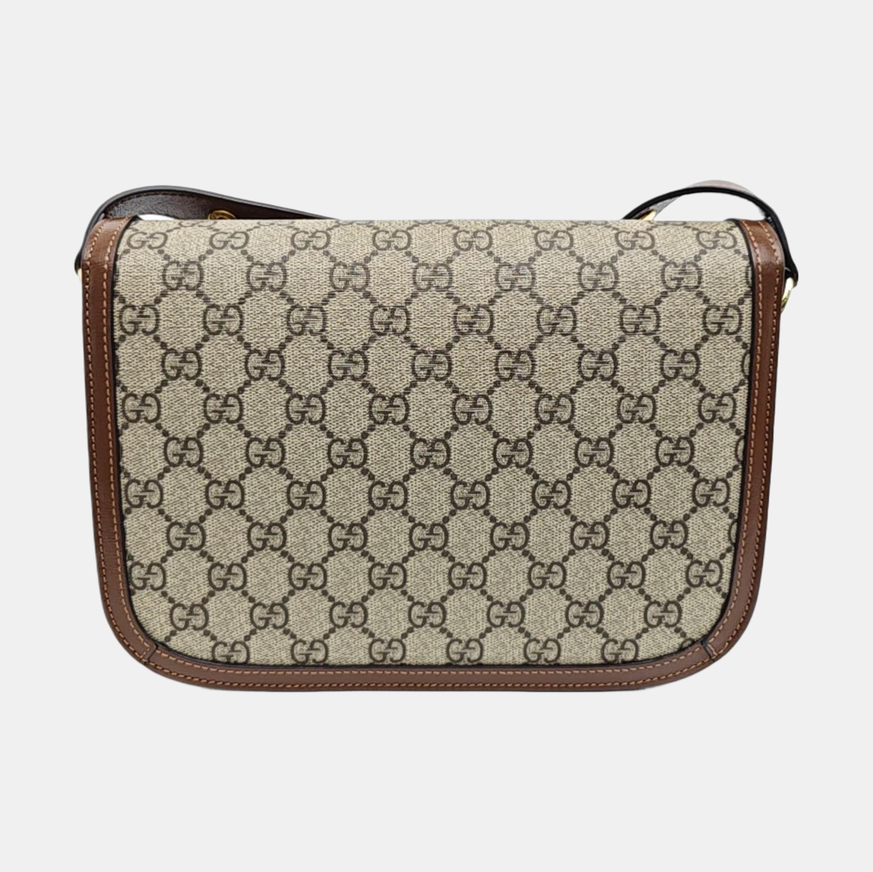 Horsebit 1955 Medium Monogram Coated Canvas Beige