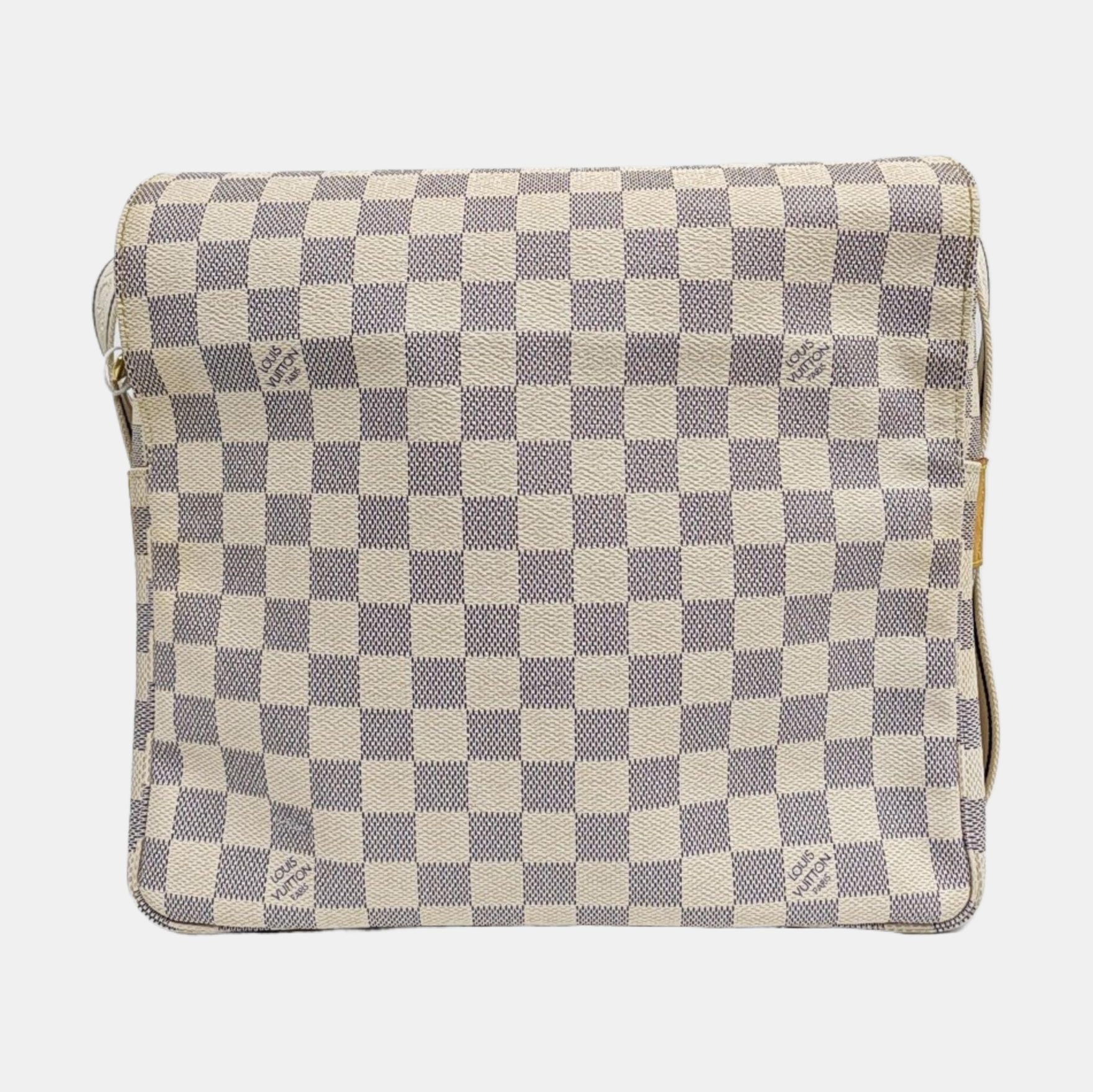NAVIGLIO Damier Azur Coated Canvas White