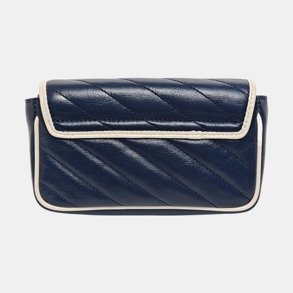 GG Marmont Super Mini Quilted Calfskin Blue