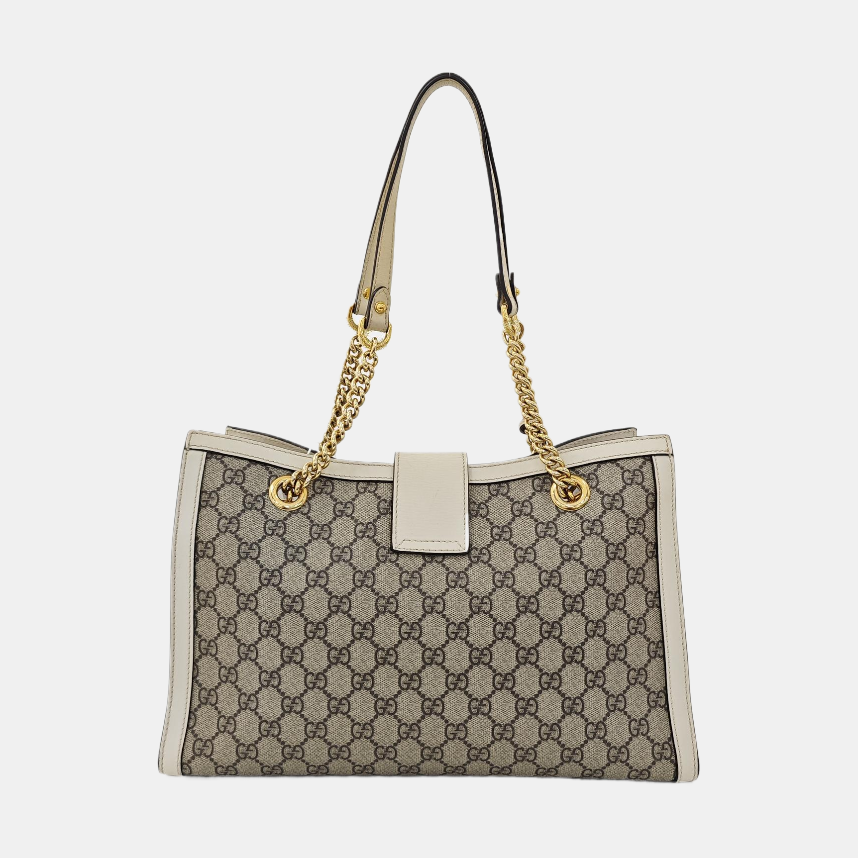 Padlock Medium Monogram Coated Canvas Beige