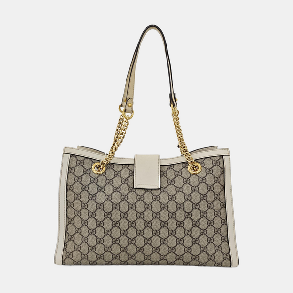 Padlock Medium Monogram Coated Canvas Beige