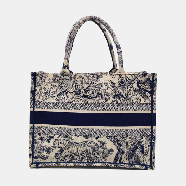 Book Tote Medium Canvas Blue