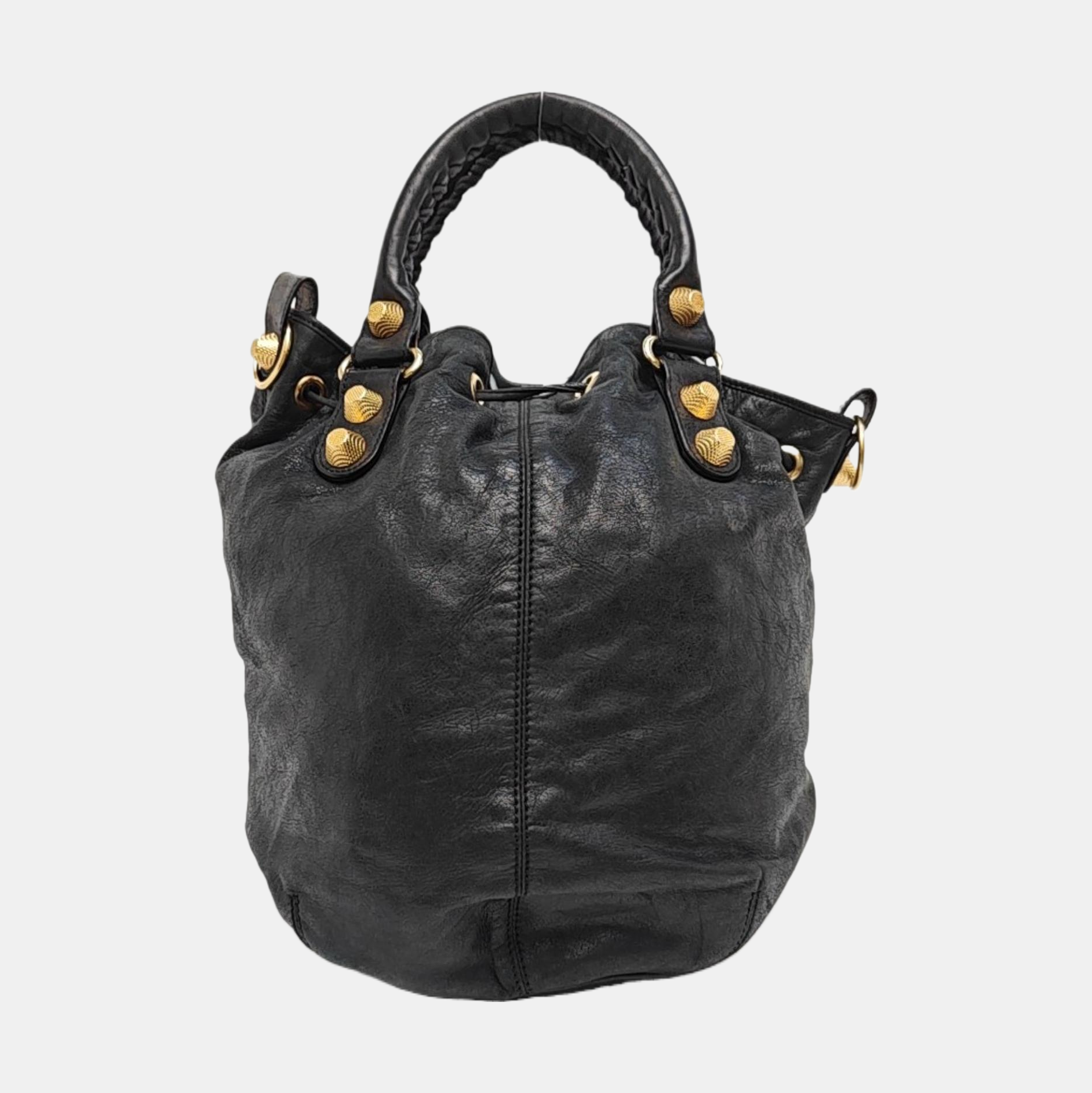 Pompon Bag Calfskin Black