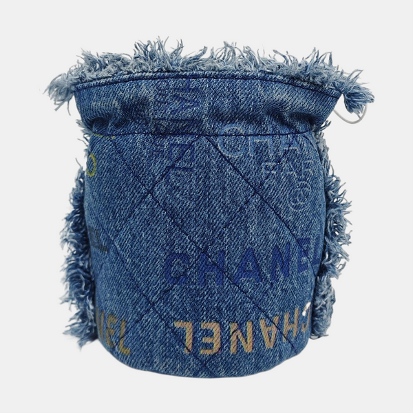 DRAWSTRING Mini Quilted Denim Blue