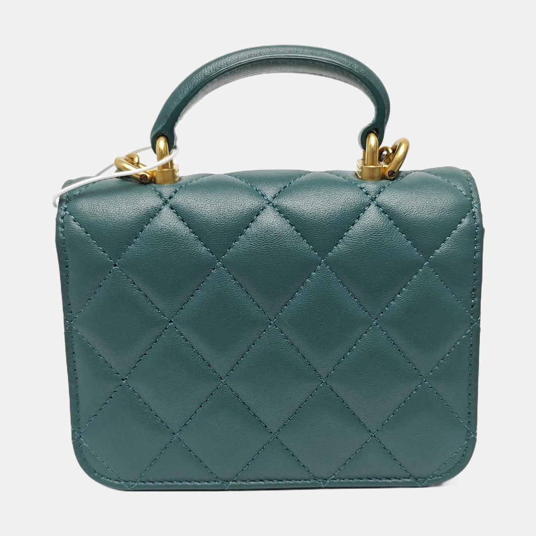 Quilted Lambskin Shoulder Bag Green