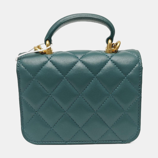 Quilted Lambskin Shoulder Bag Green