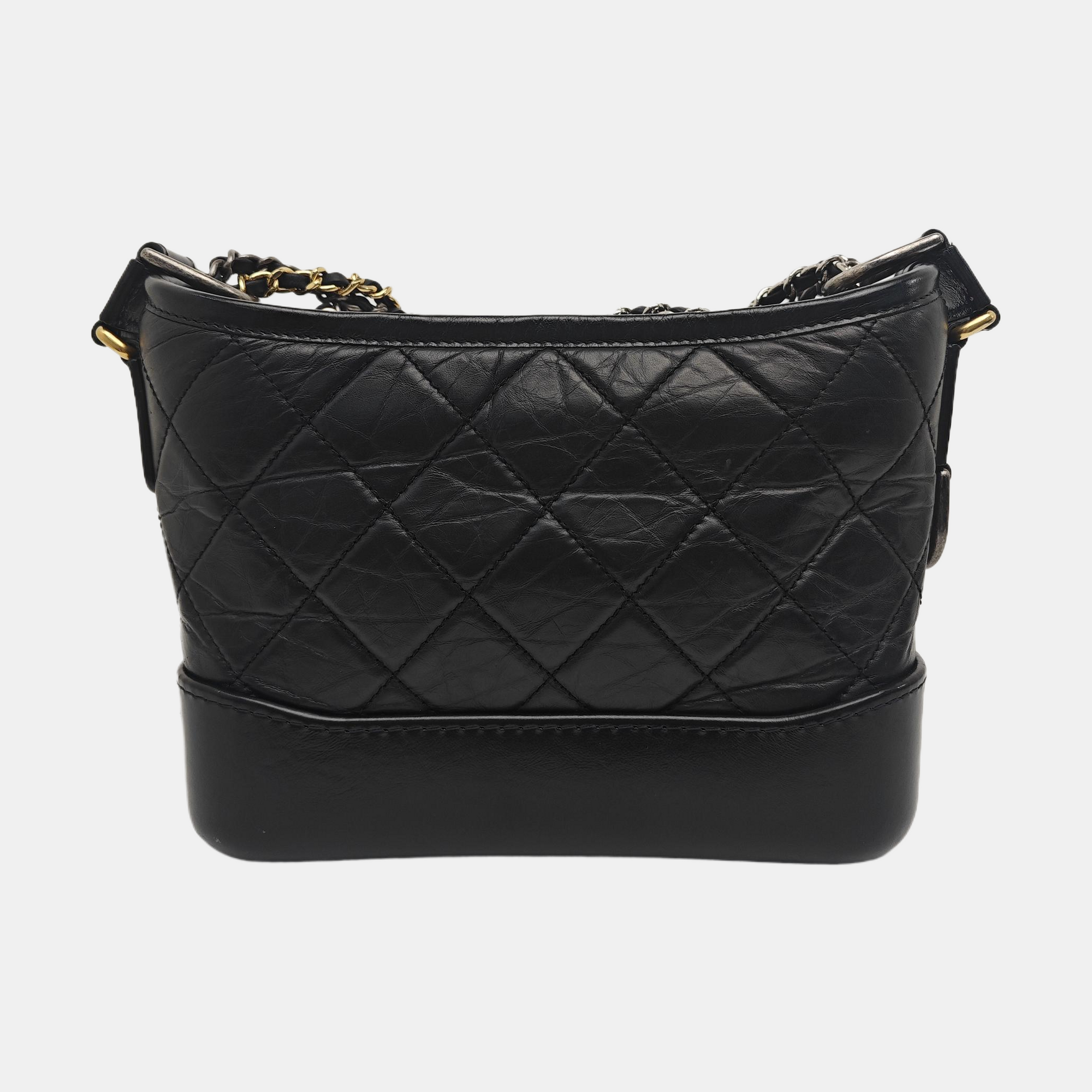 GABRIELLE Small Quilted Calfskin Black