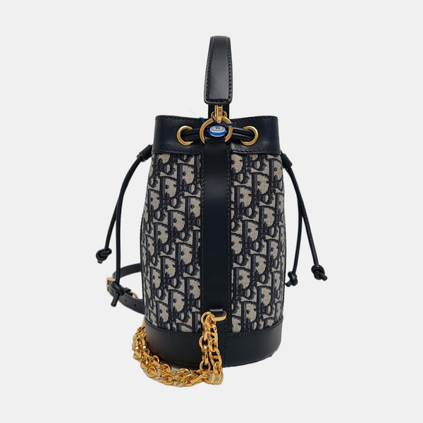 Oblique Canvas Backpack Small Blue