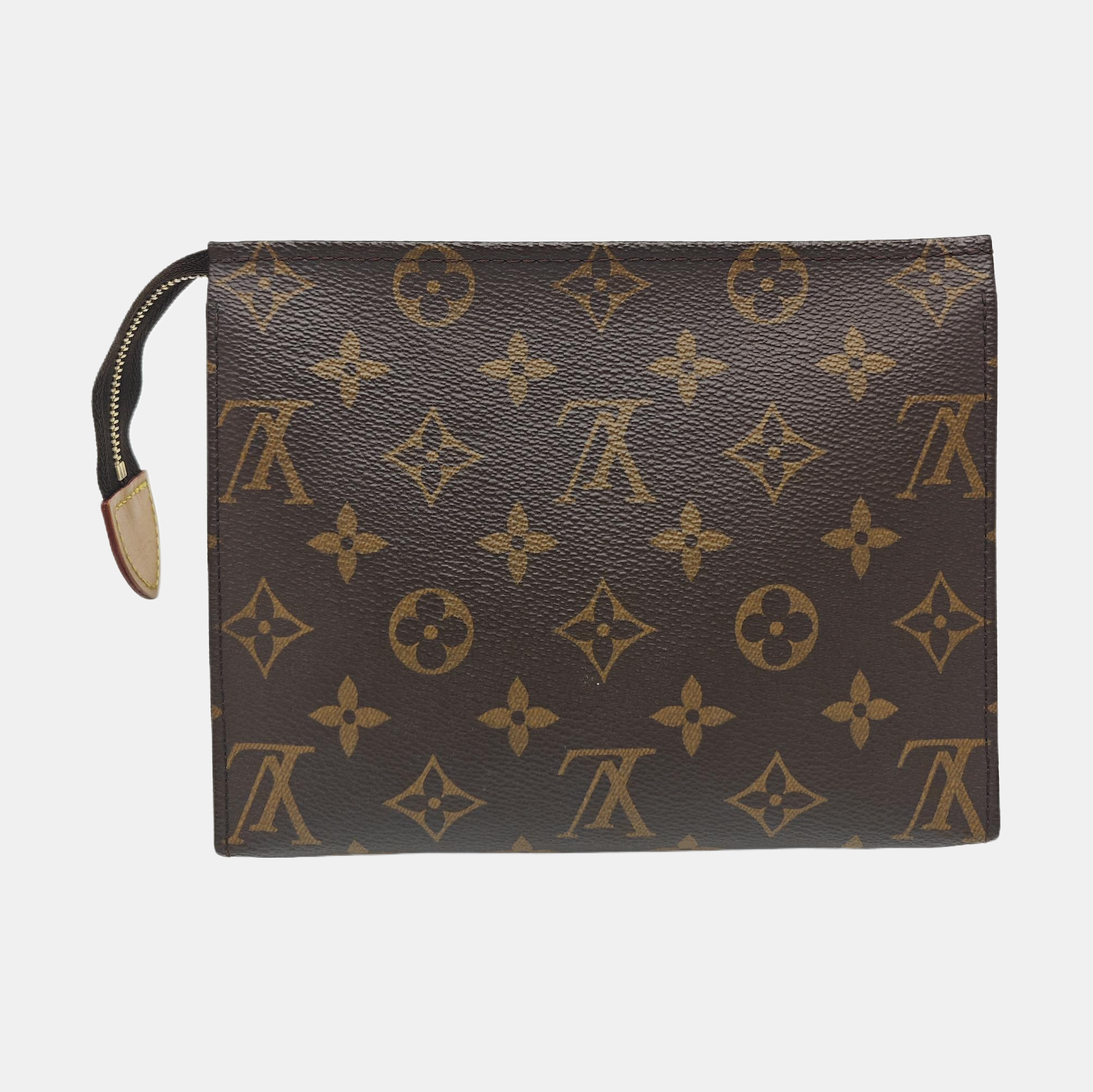 TOILET POCKET 19 Monogram Coated Canvas Brown