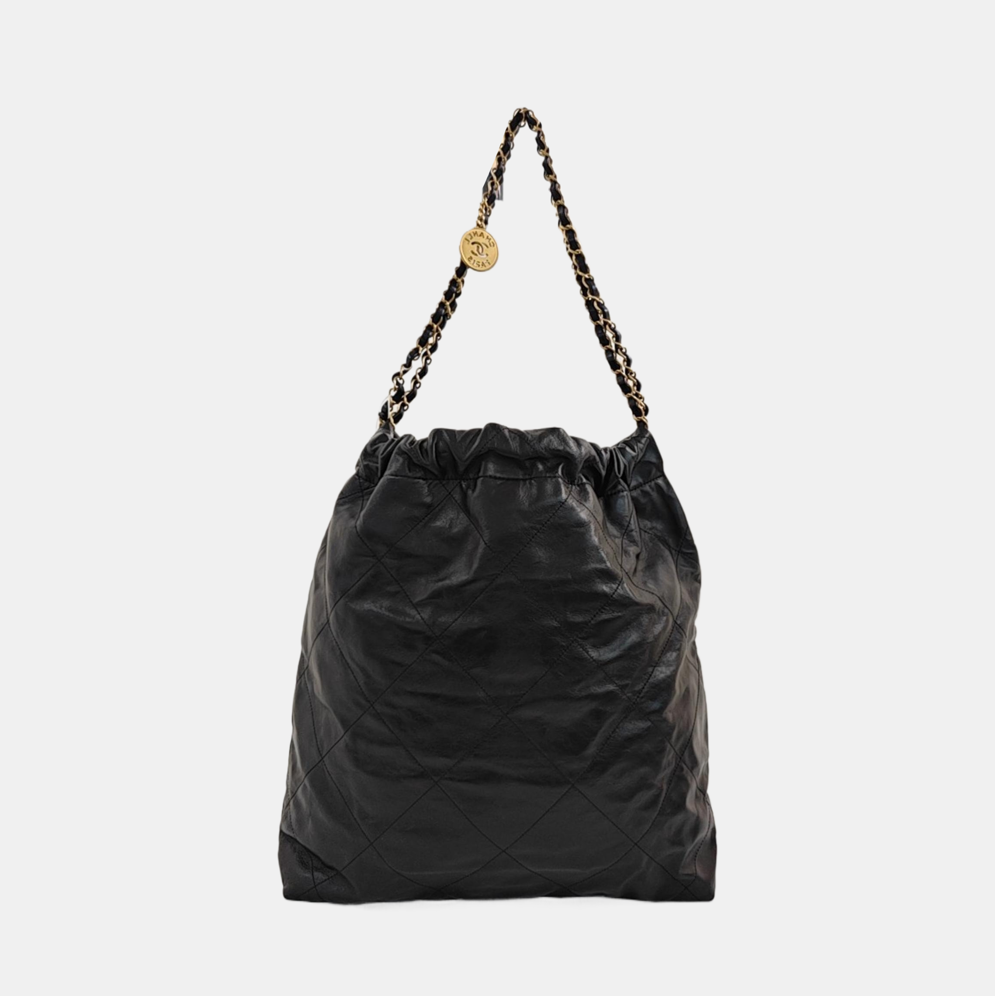 CHANEL 22 Large Quilted Calfskin Black