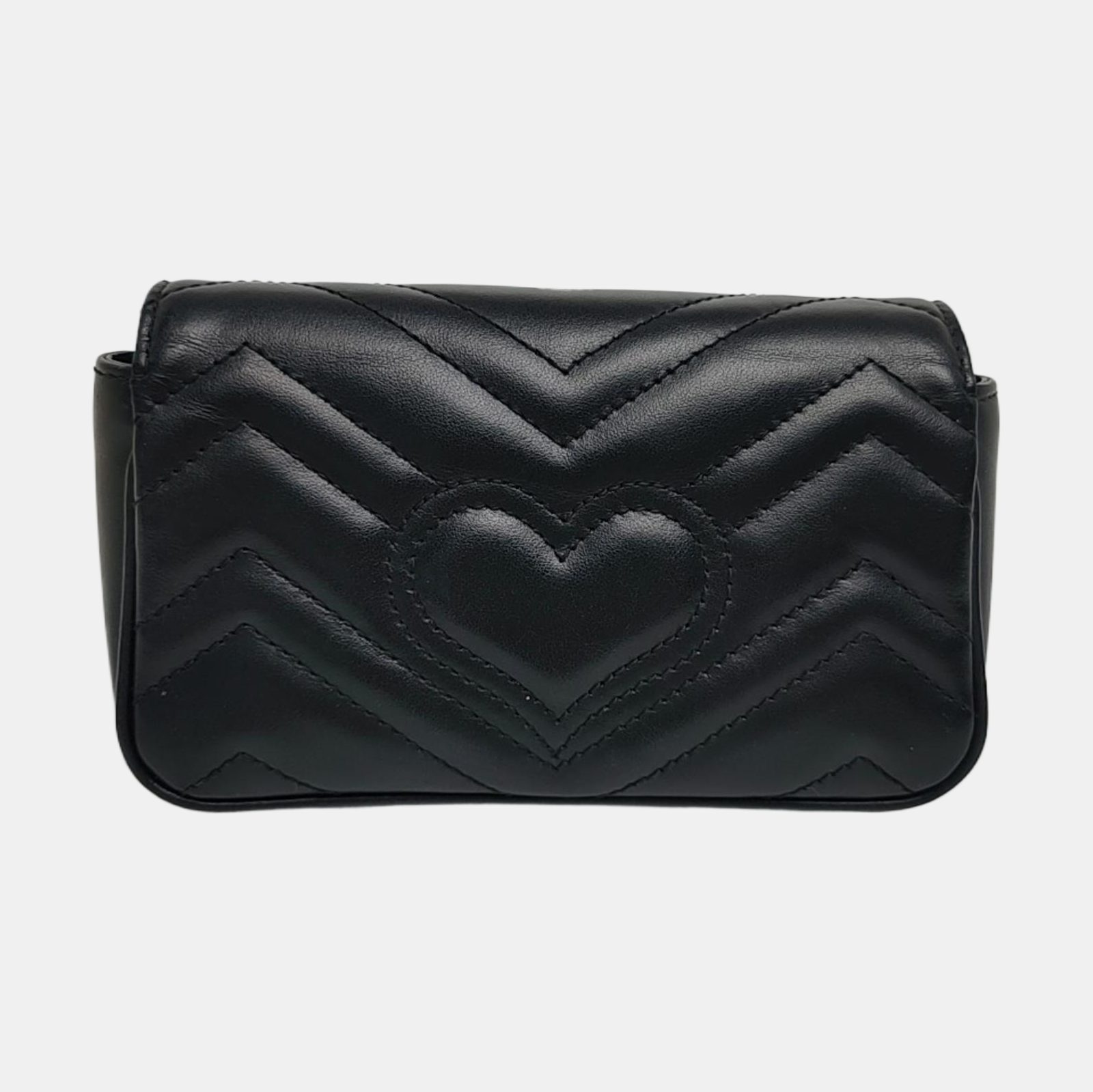GG Marmont Mini Quilted Calfskin Black