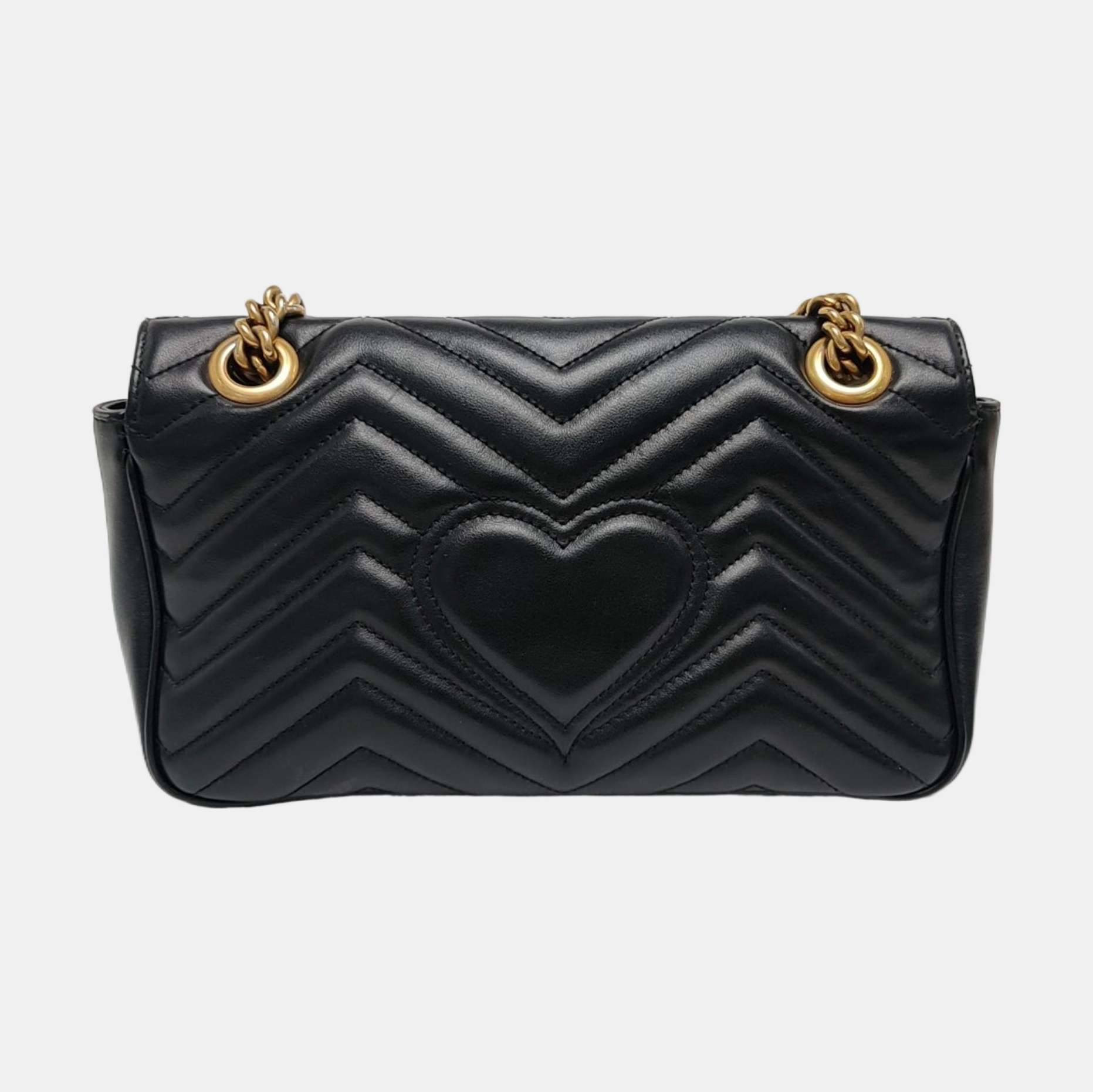 GG Marmont Medium Quilted Calfskin Black