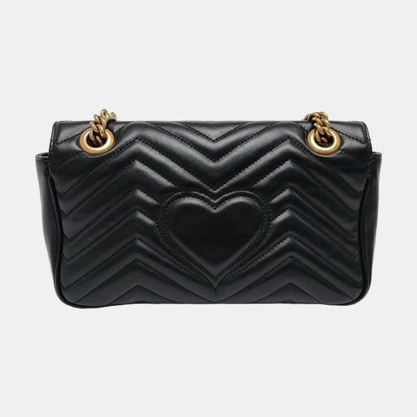 GG Marmont Medium Quilted Calfskin Black