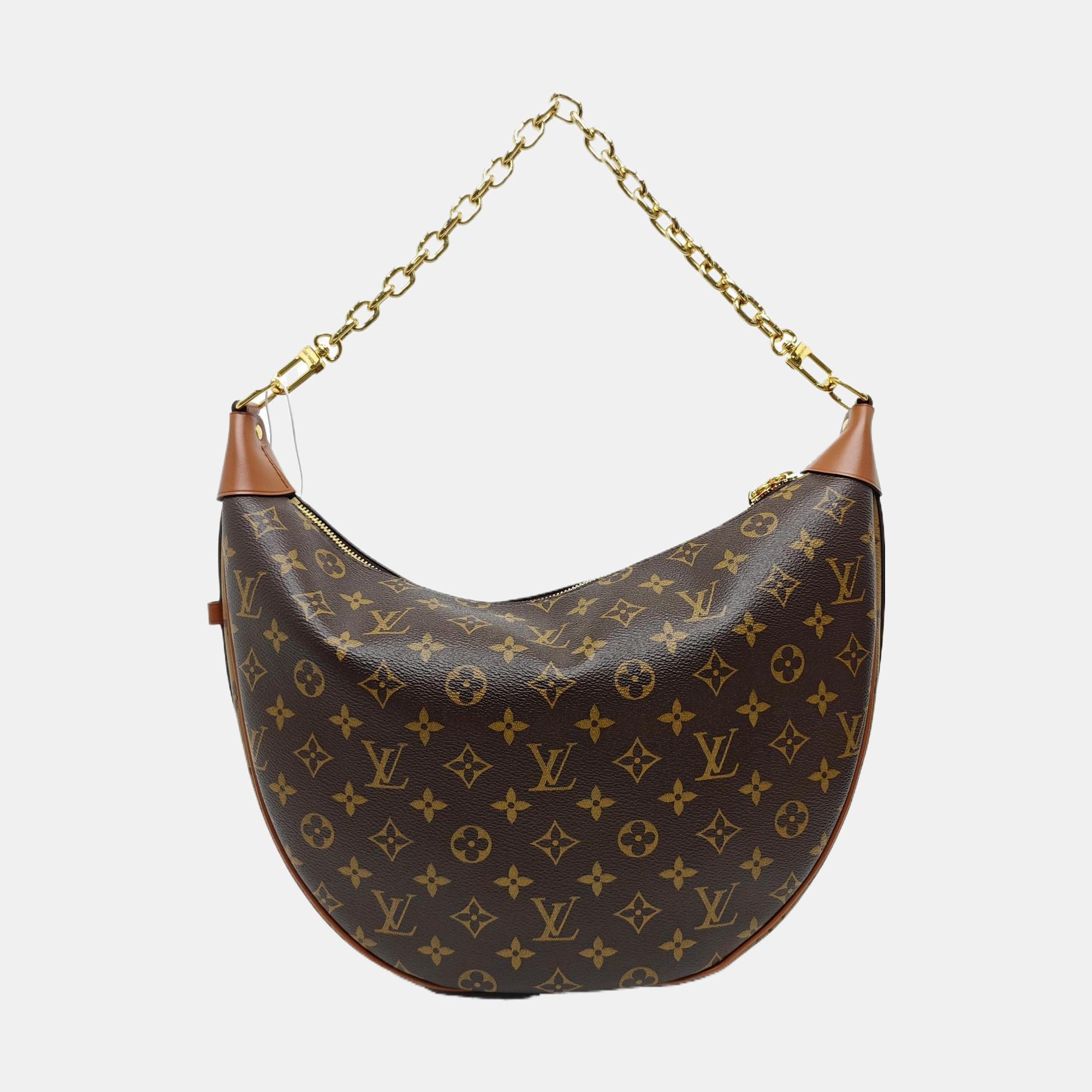 LOOP HOBO Monogram Coated Canvas Brown