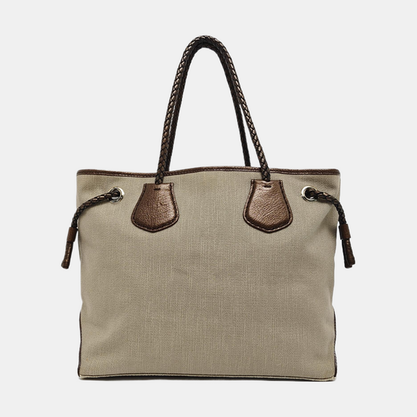 Canvas Top Handle Bag Beige