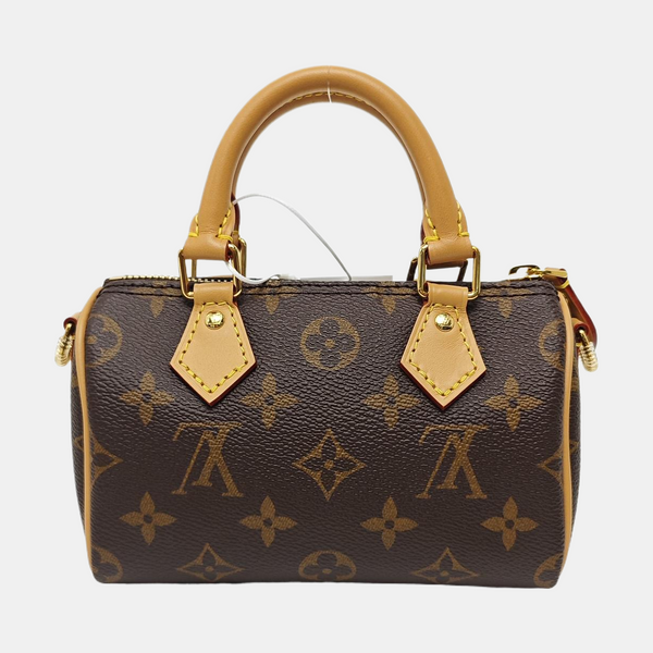 SPEEDY Nano Monogram Coated Canvas Brown