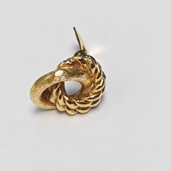 Twist Round Metal Gold Clip On Earrings