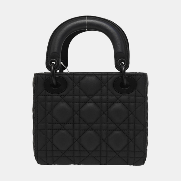 Lady Dior Mini Cannage Calfskin Black