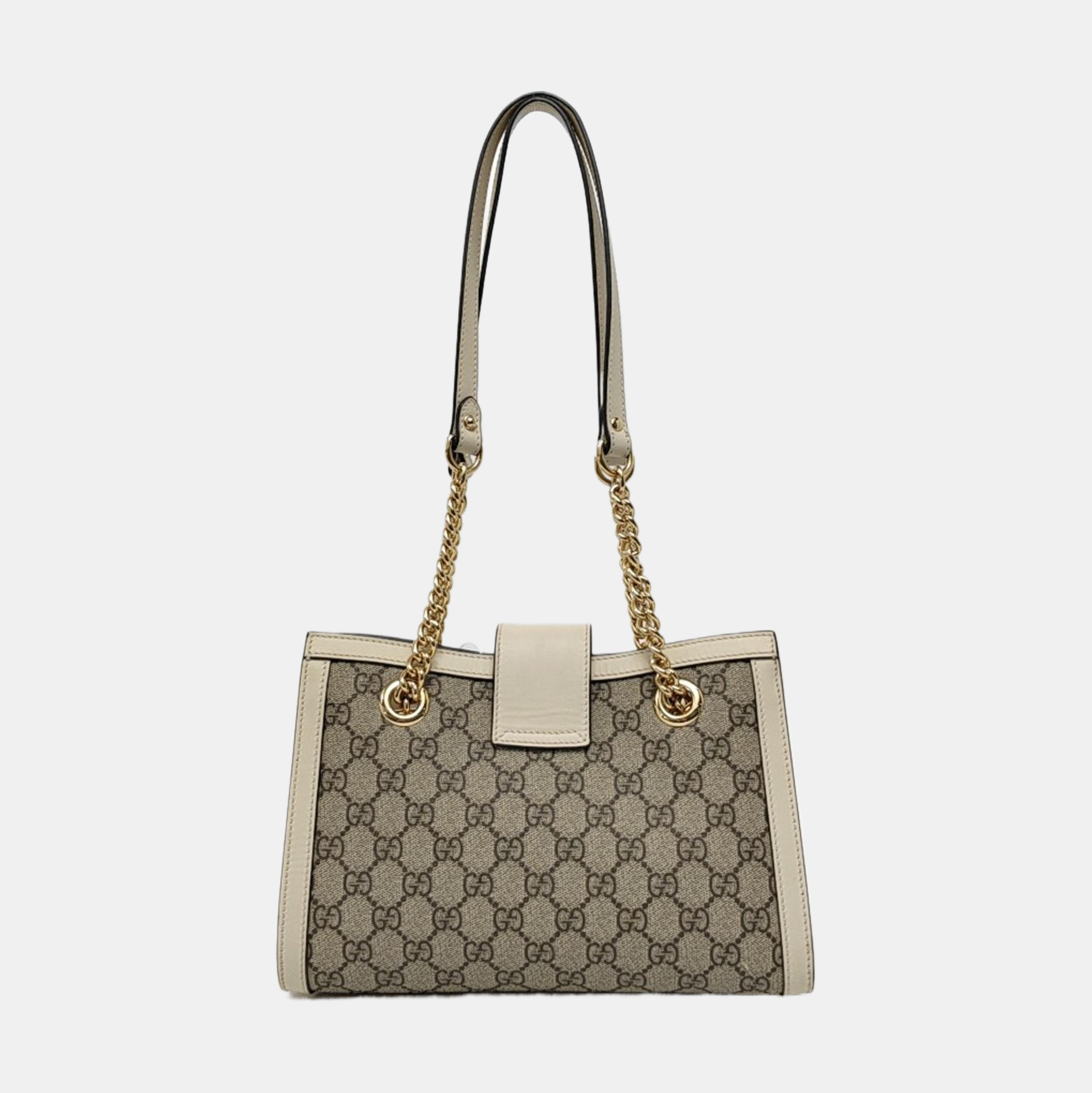 Padlock Small Monogram Coated Canvas Beige