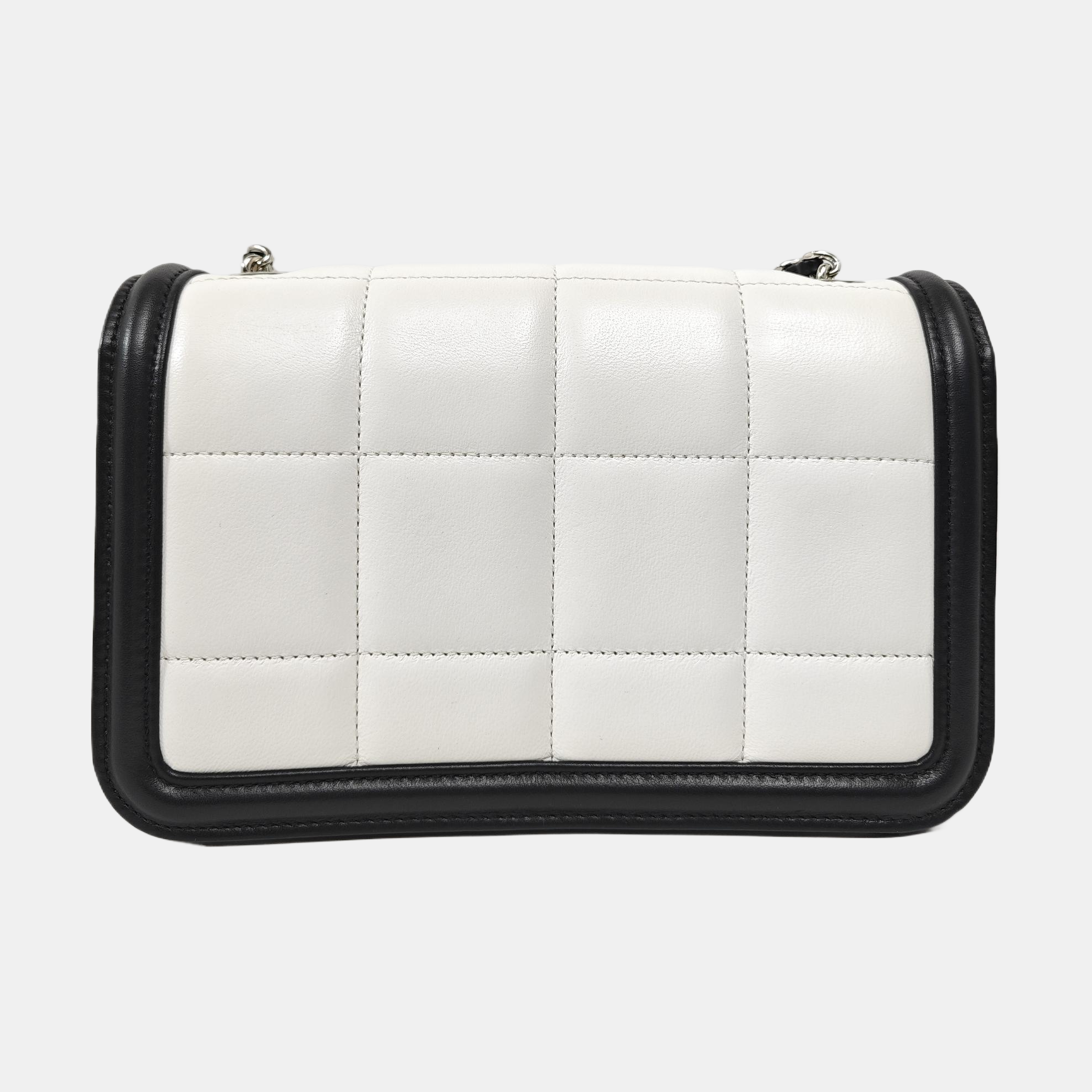 Quilted Lambskin Crossbody Bag Mini White