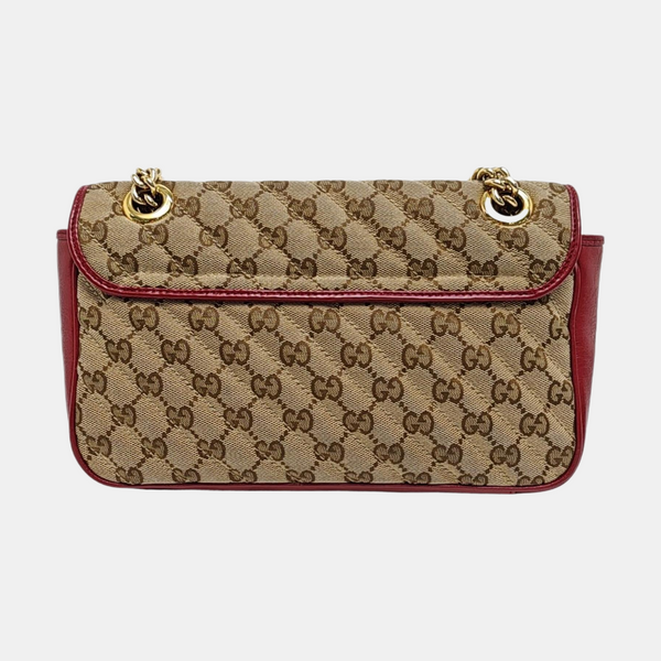 GG Marmont Medium Quilted, Monogram Canvas Black
