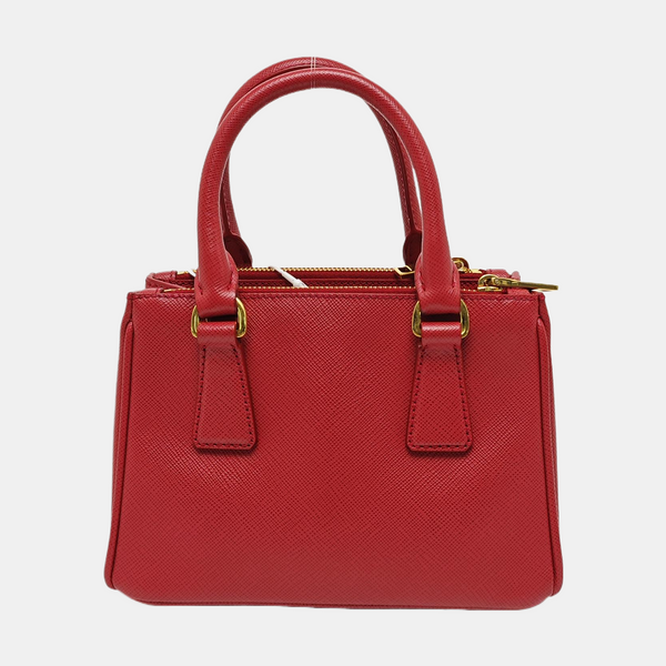 Galleria Super Mini en piel de becerro Saffiano roja