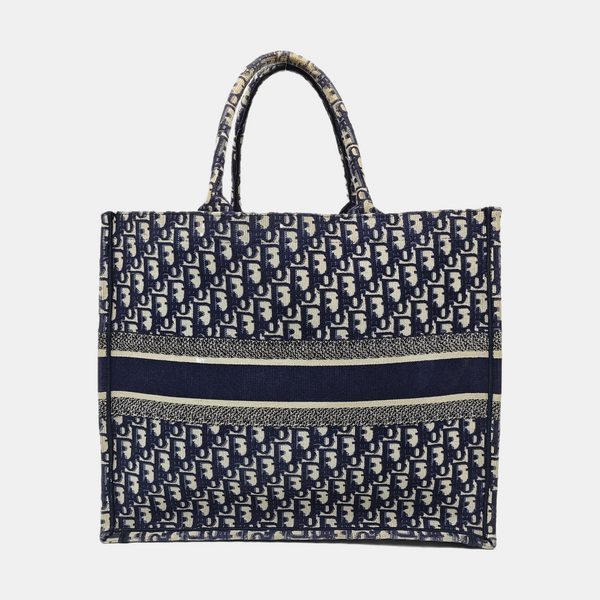 Book Tote Large Oblique Canvas Blue