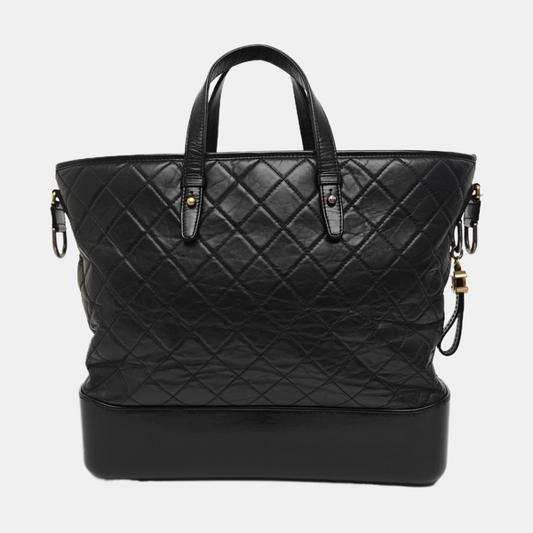 GABRIELLE Large Quilted Vintage Calf Black