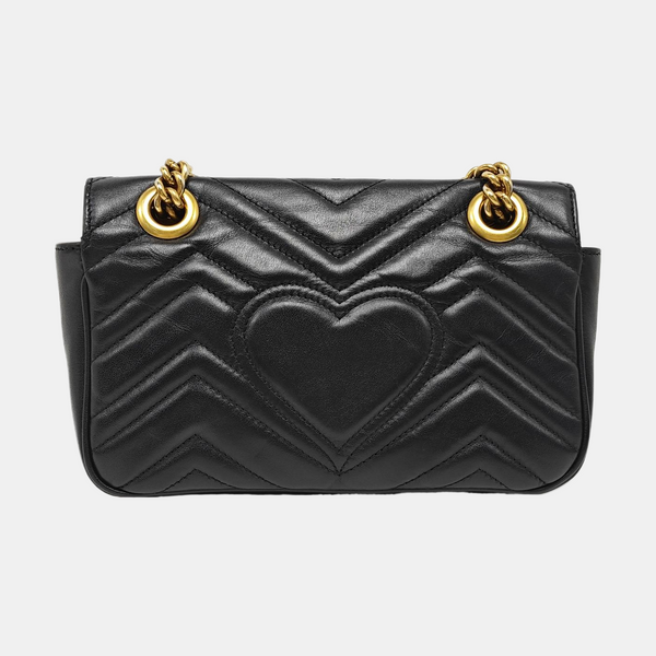 GG Marmont Small Quilted Calfskin Black