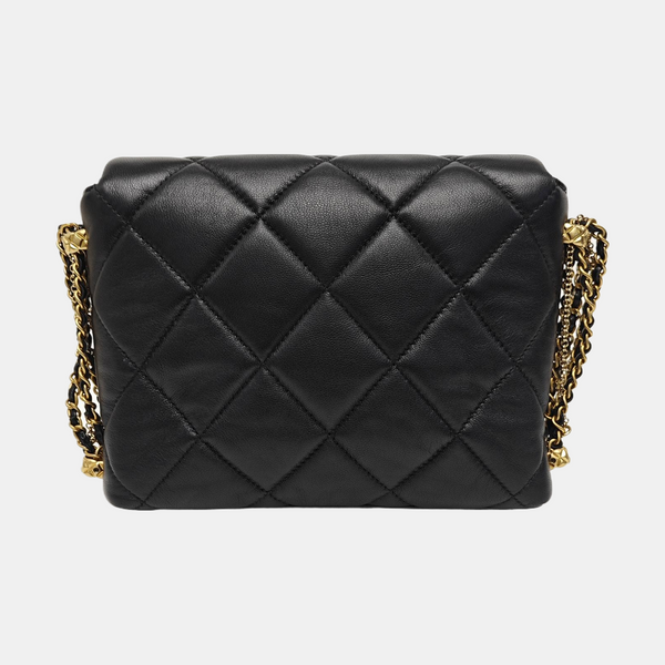 Quilted Lambskin Shoulder Bag Black