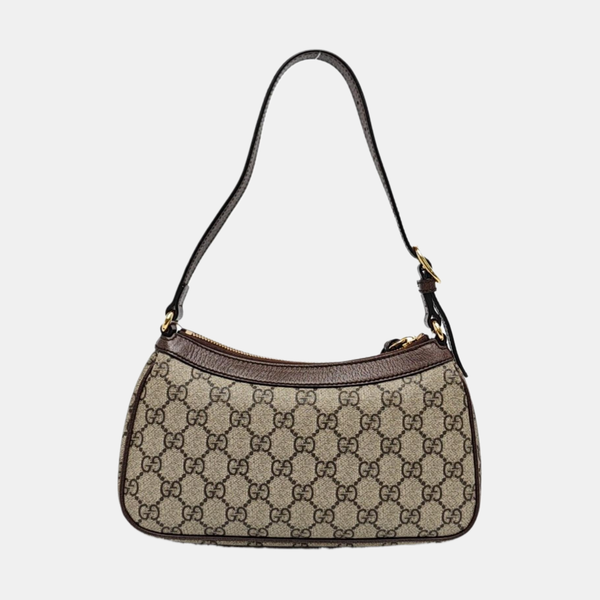 Ophidia Small Monogram Coated Canvas Brown