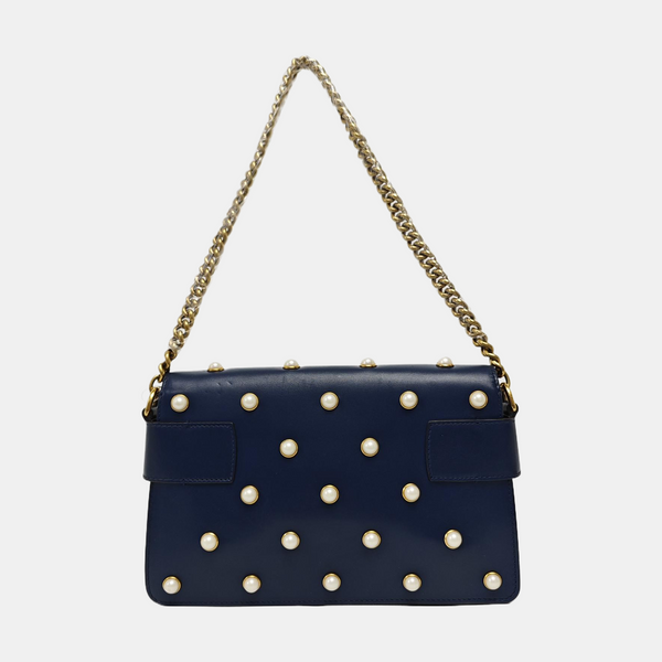Queen Margaret Mini Calfskin Blue