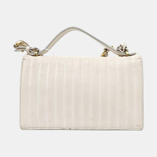 Gancino Quilted Calfskin White