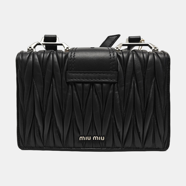 Miu Lady Quilted Lambskin Black
