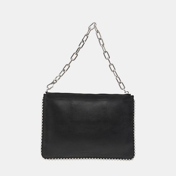 Leather Top Handle Bag Black
