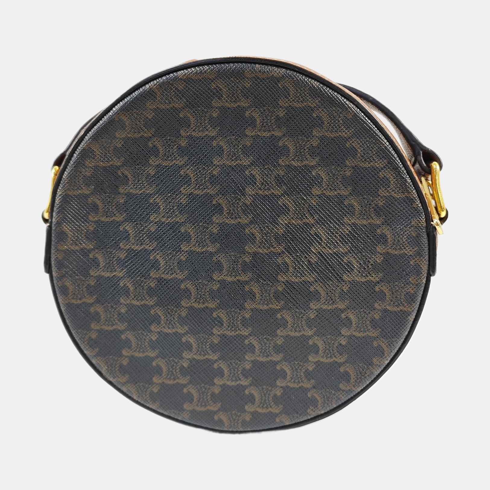 TRIOMPHE ROUND Mini Coated Canvas Brown
