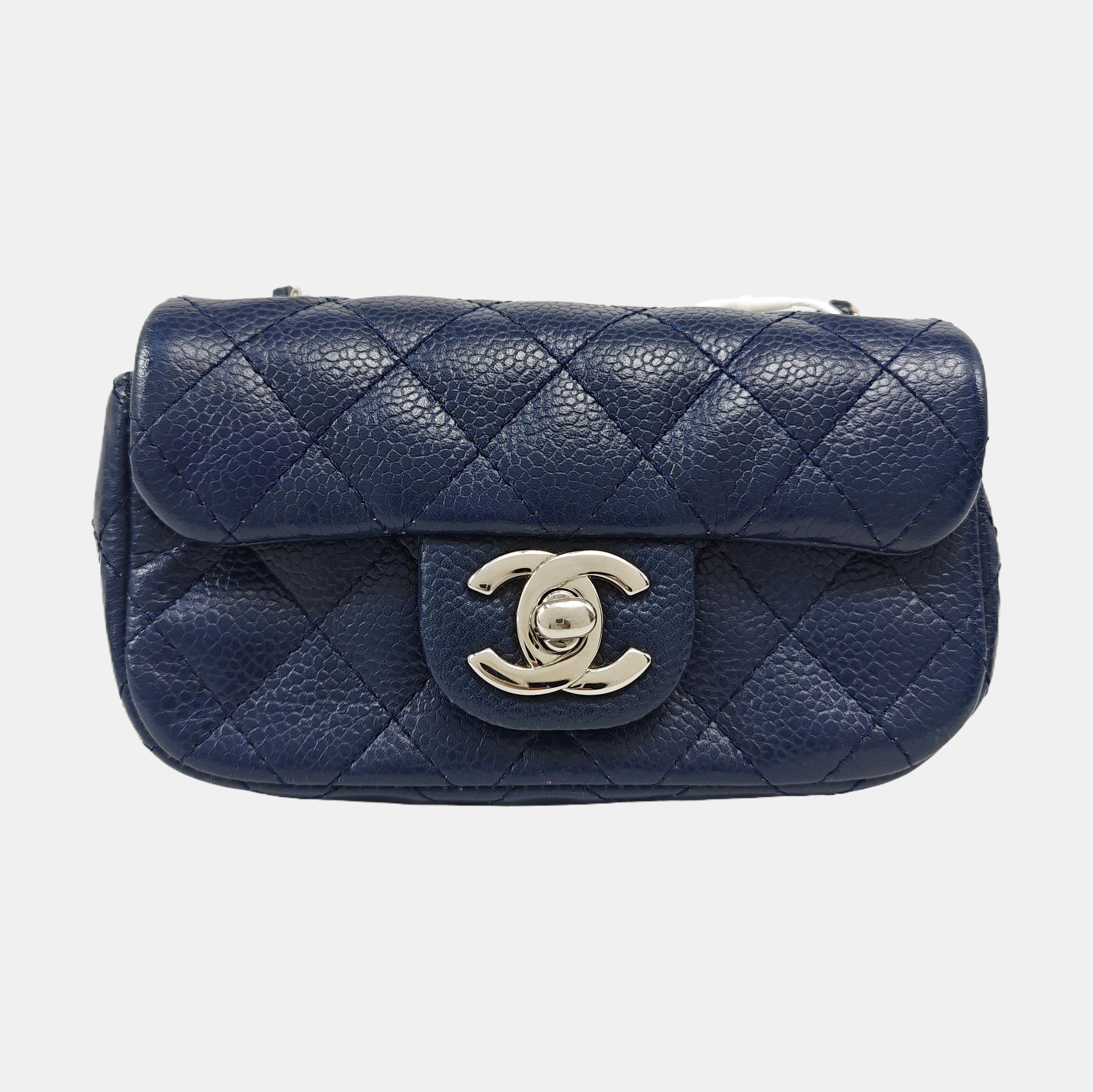 CLASSIC FLAP Quilted Grained Calfskin Blue