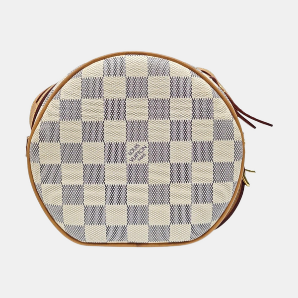 BOITE CHAPEAU PM Damier Azur Coated Canvas White