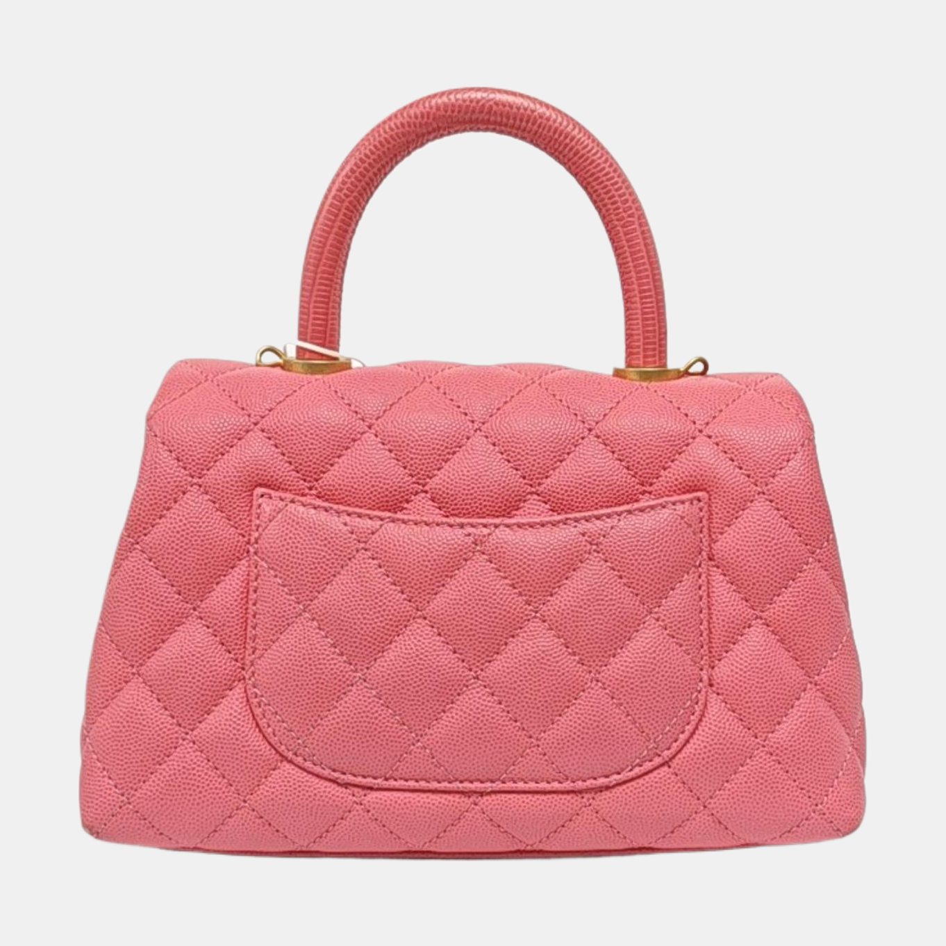 COCO HANDLE Becerro Granulado Acolchado Pequeño Rosa