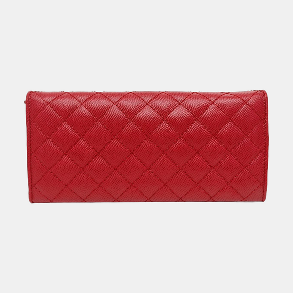Quilted Calfskin Wallet Red
