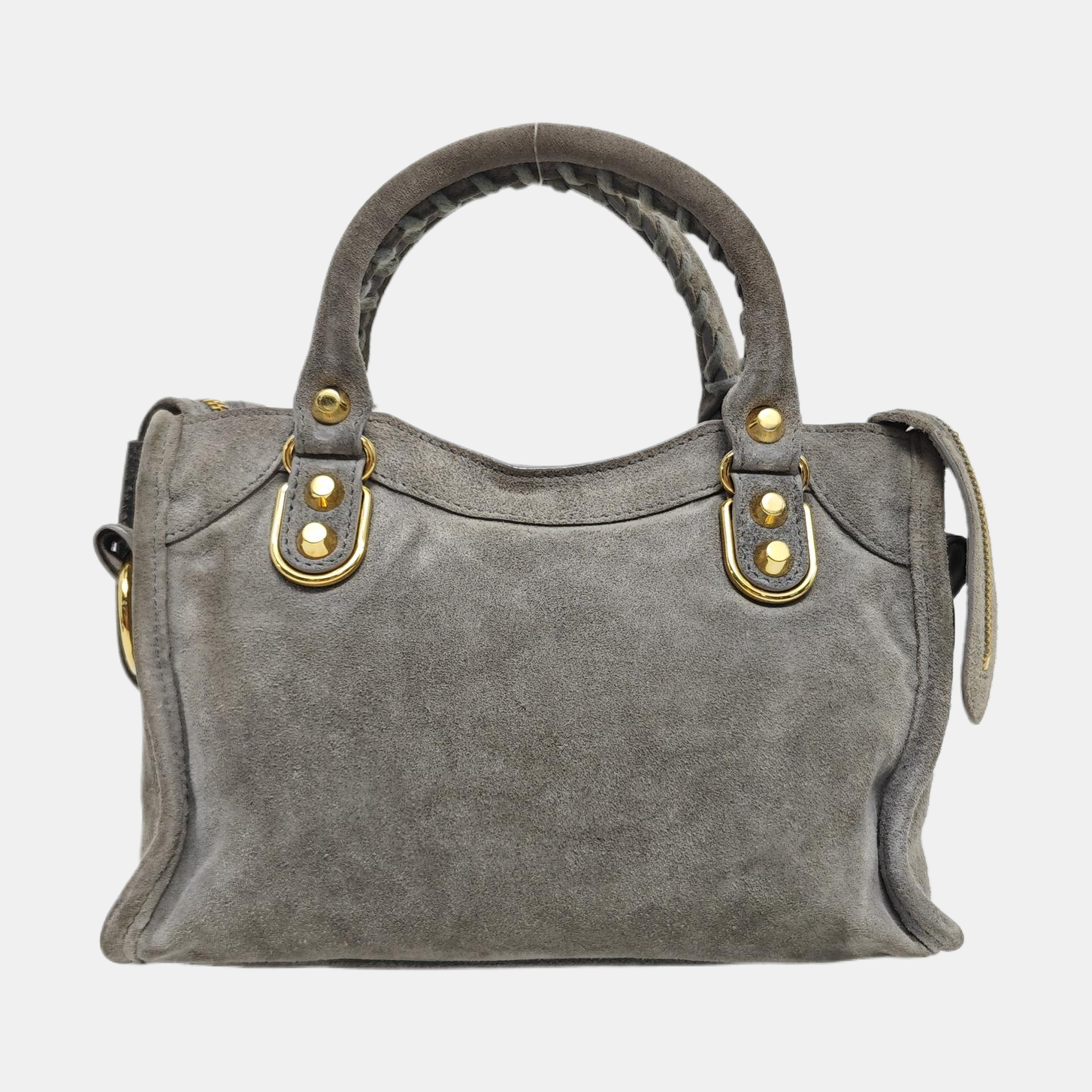 Classic Metallic Edge City Mini Suede Gray