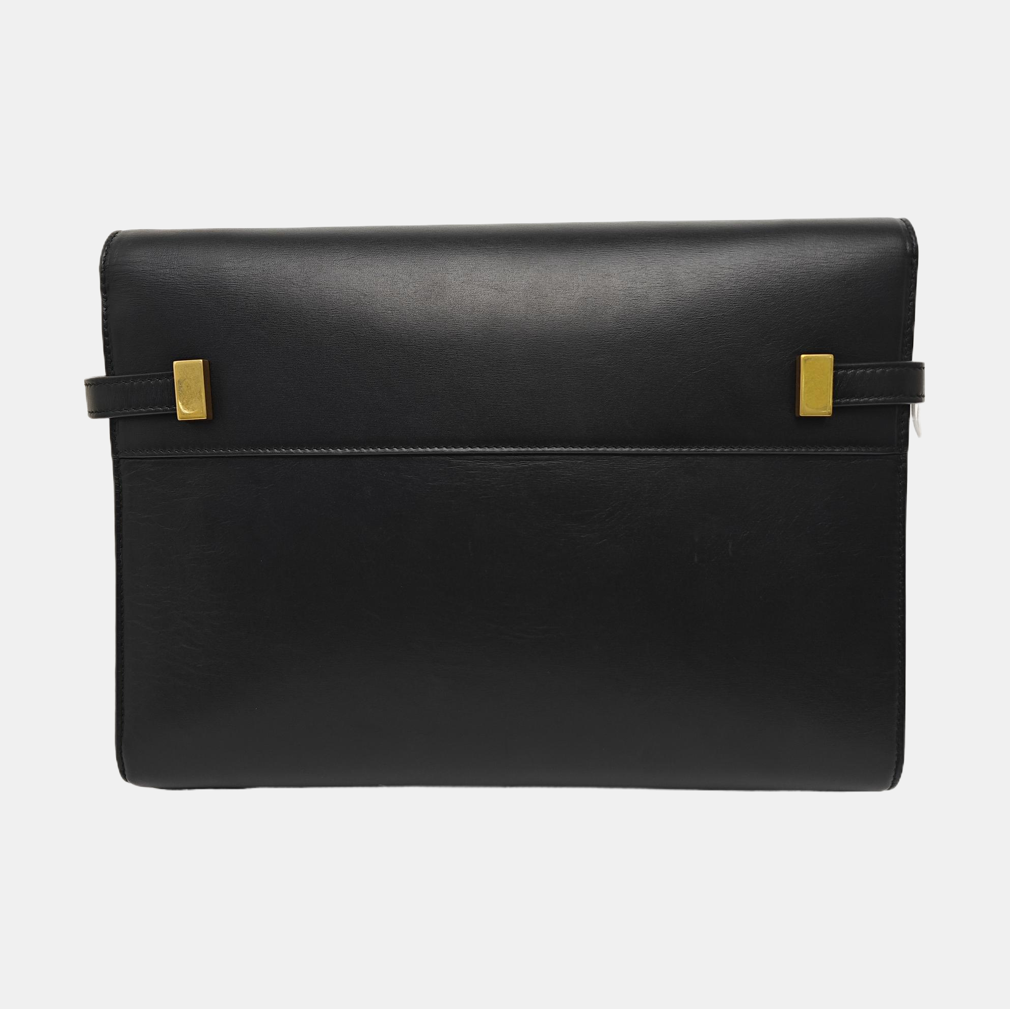 MANHATTAN Medium Calfskin Black