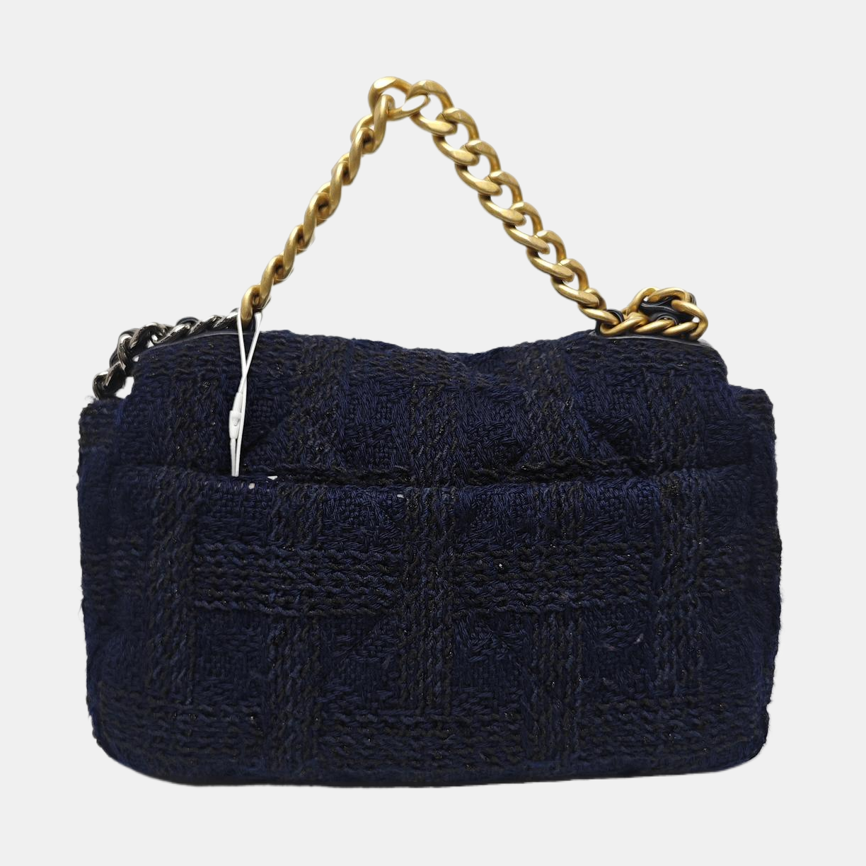 CHANEL 19 Small Quilted Fabric Blue
