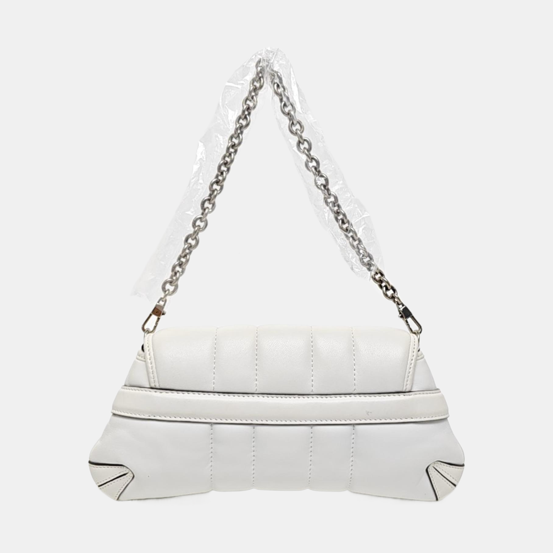 Horsebit Chain Small Lambskin White