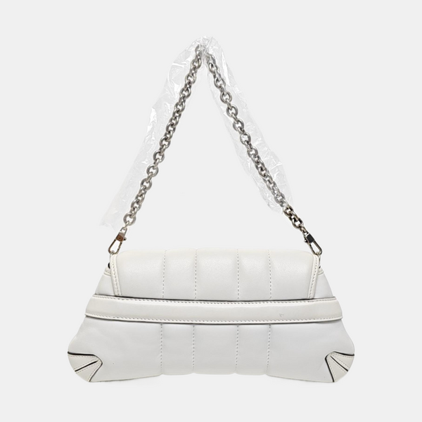 Horsebit Chain Small Lambskin White
