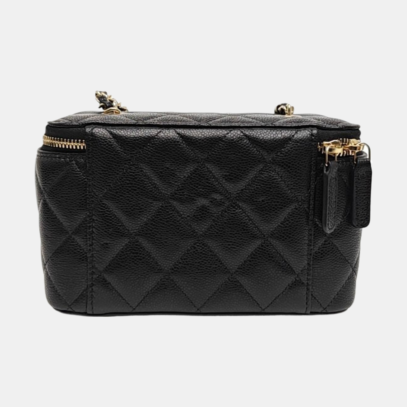 VANITY CASE Medium Quilted Grained Calfskin Black