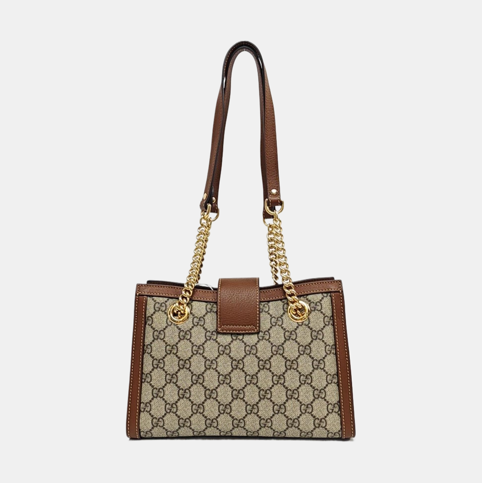 Padlock Small Monogram Coated Canvas Beige